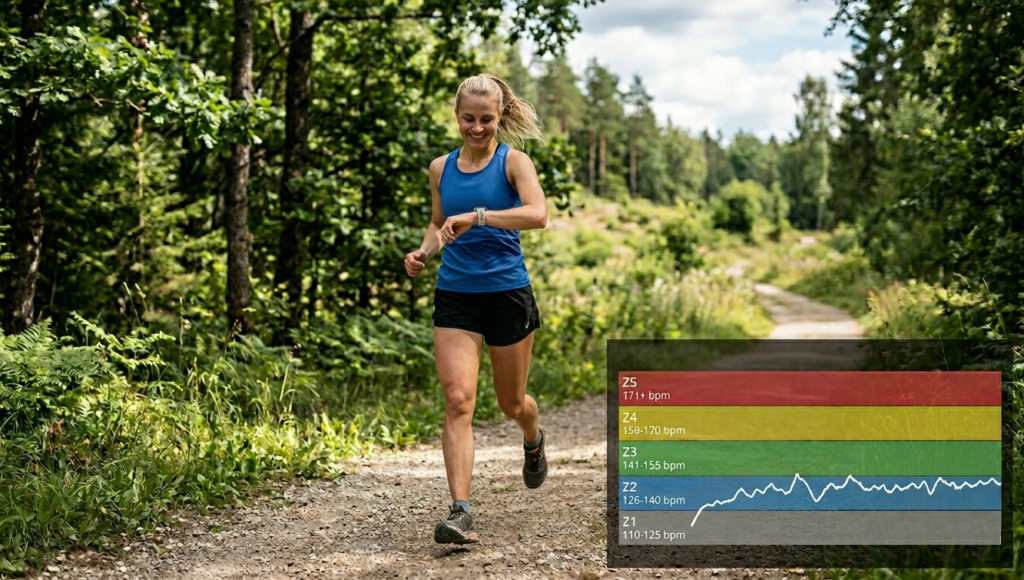 female runner running slowly