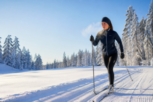 skiing vs running